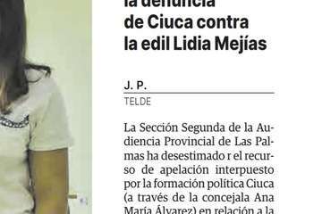 El fallo de la Audiencia Provincial contra Ciuca de Telde ocupa titulares en la prensa regional/TA.